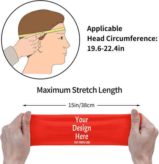 Custom Sweatbands for Men Women, Design Your Own Text Name Image Photo Personalized Sports Headbands