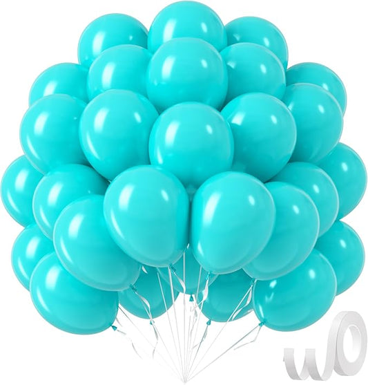 Teal Balloons 12 inch, Turquoise Latex Balloons 50pcs Party Balloons for Birthday Wedding Baby Shower Gender Reveal Bridal Birthday Party Decorations