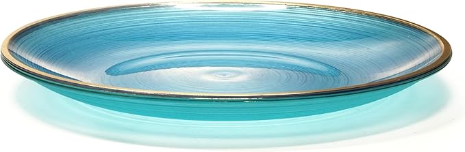 OCCASIONS 240 Blue Plates Pack (120 Guests), Disposable Plastic Dinner Plates Set for Wedding Party - 120x10" Dinner + 120x7" Dessert Plates, Belize in Blue & Gold