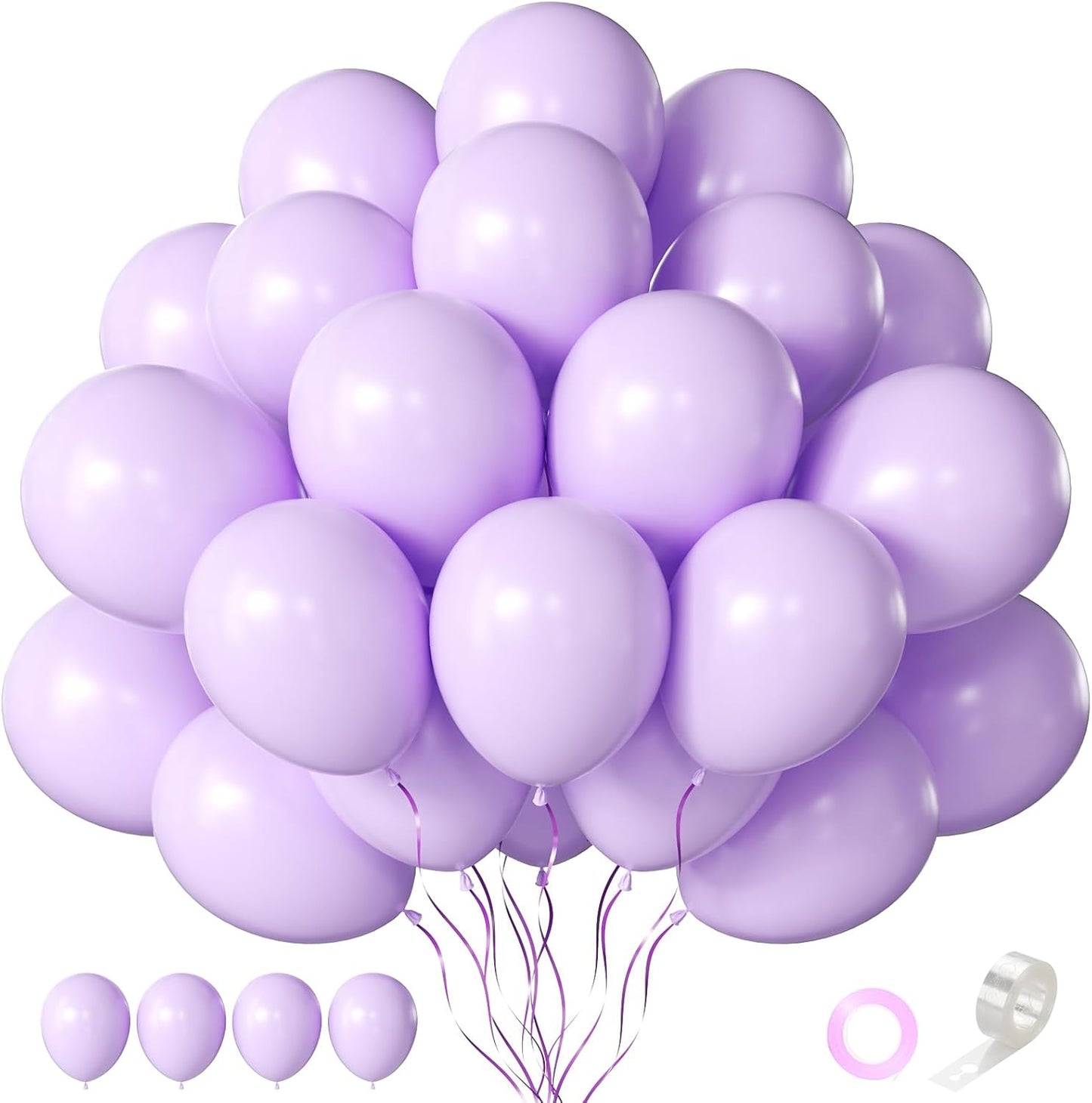 Lavender Balloons 60 PCS 12 Inch Light Purple Pastel Purple Latex Balloons for Birthday Baby Shower Bridal Shower Wedding Graduation Party Decoration
