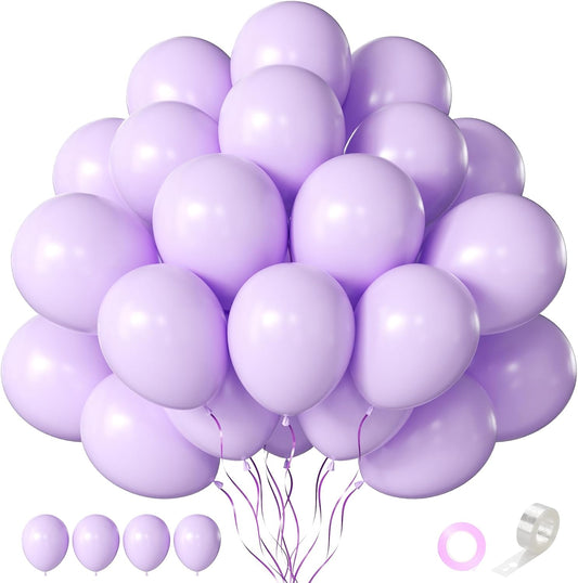 Lavender Balloons 60 PCS 12 Inch Light Purple Pastel Purple Latex Balloons for Birthday Baby Shower Bridal Shower Wedding Graduation Party Decoration