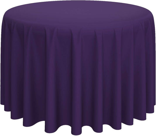 Lann's Linens - 120" Round Premium Tablecloth for Wedding/Banquet/Restaurant - Polyester Fabric Table Cloth - Purple