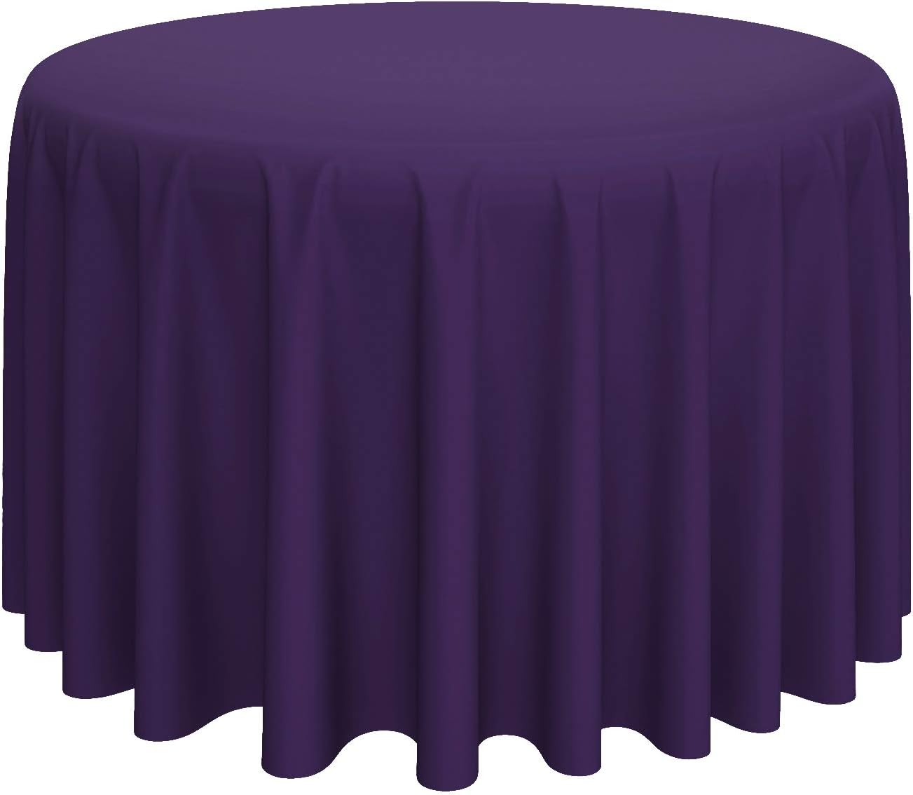 Lann's Linens - 132" Round Premium Tablecloth for Wedding/Banquet/Restaurant - Polyester Fabric Table Cloth - Purple