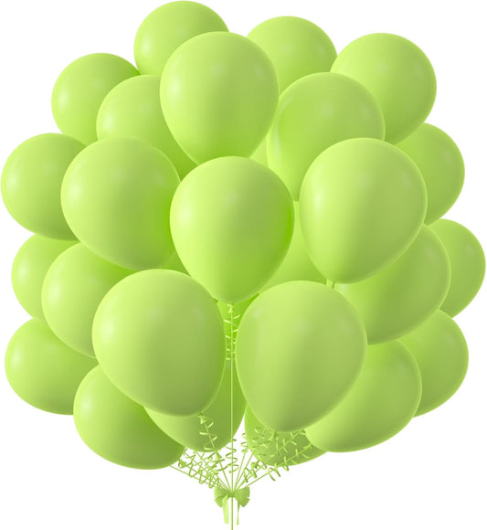 KALOR 10 Inch Lime Green Balloons, 100 Pcs Latex Helium Balloons for Kid's Birthday Party Baby Shower Wedding Graduation Graduation Party Decorations