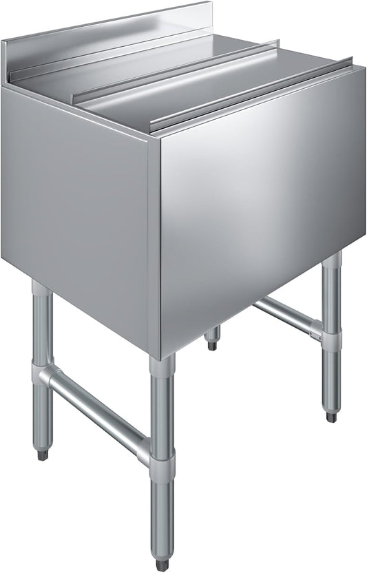 AmGood 18.5" x 24" x 33" Stainless Steel Ice Chest with Sliding Lid | Large Ice Bin | NSF