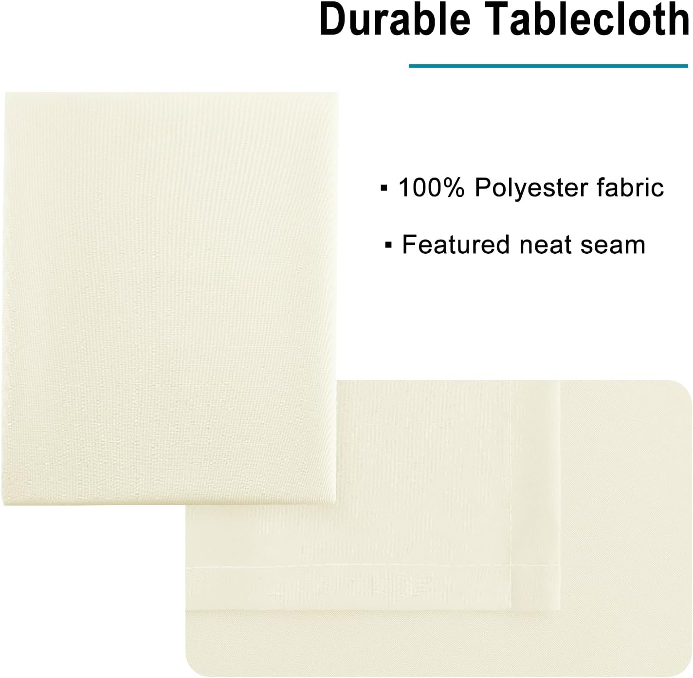 Hiasan Champagne Square Tablecloth - Waterproof and Spillproof Restaurant Washable Polyester Table Cloth for Dining Room, 54 x 54 Inch