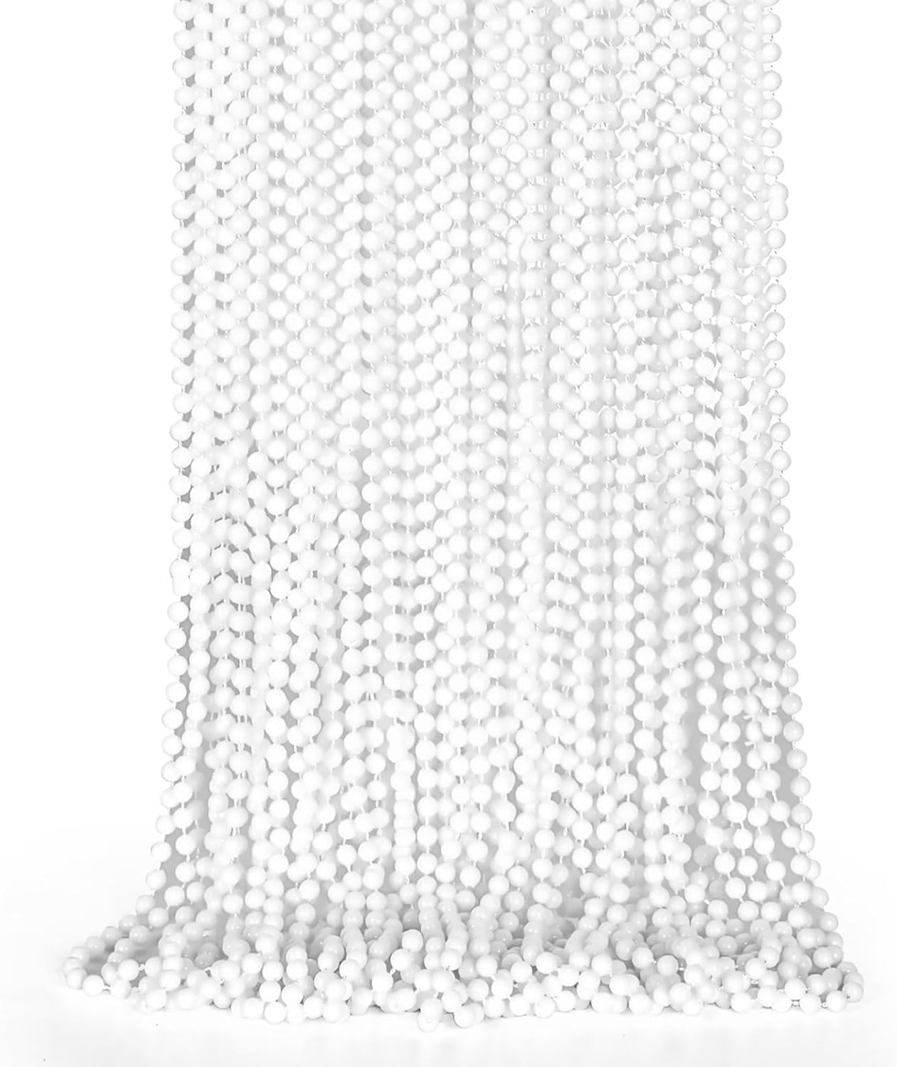 24PCS Bead Necklace, White Beaded Necklace Party Favors Bulk, 33" Mardi Gras Beads Necklaces, Festival Parade Throw Accessories for Mardi Gras Wedding Birthday Celebrations Decorations