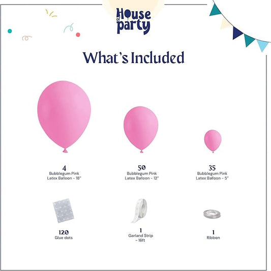 HOUSE OF PARTY Pink Balloon Garland - Baby Pink Balloons, 5/12/18 Inch Balloon Arch Pink for Graduation Party, Birthday, Wedding, Bridal Shower Decorations and Easter Decorations