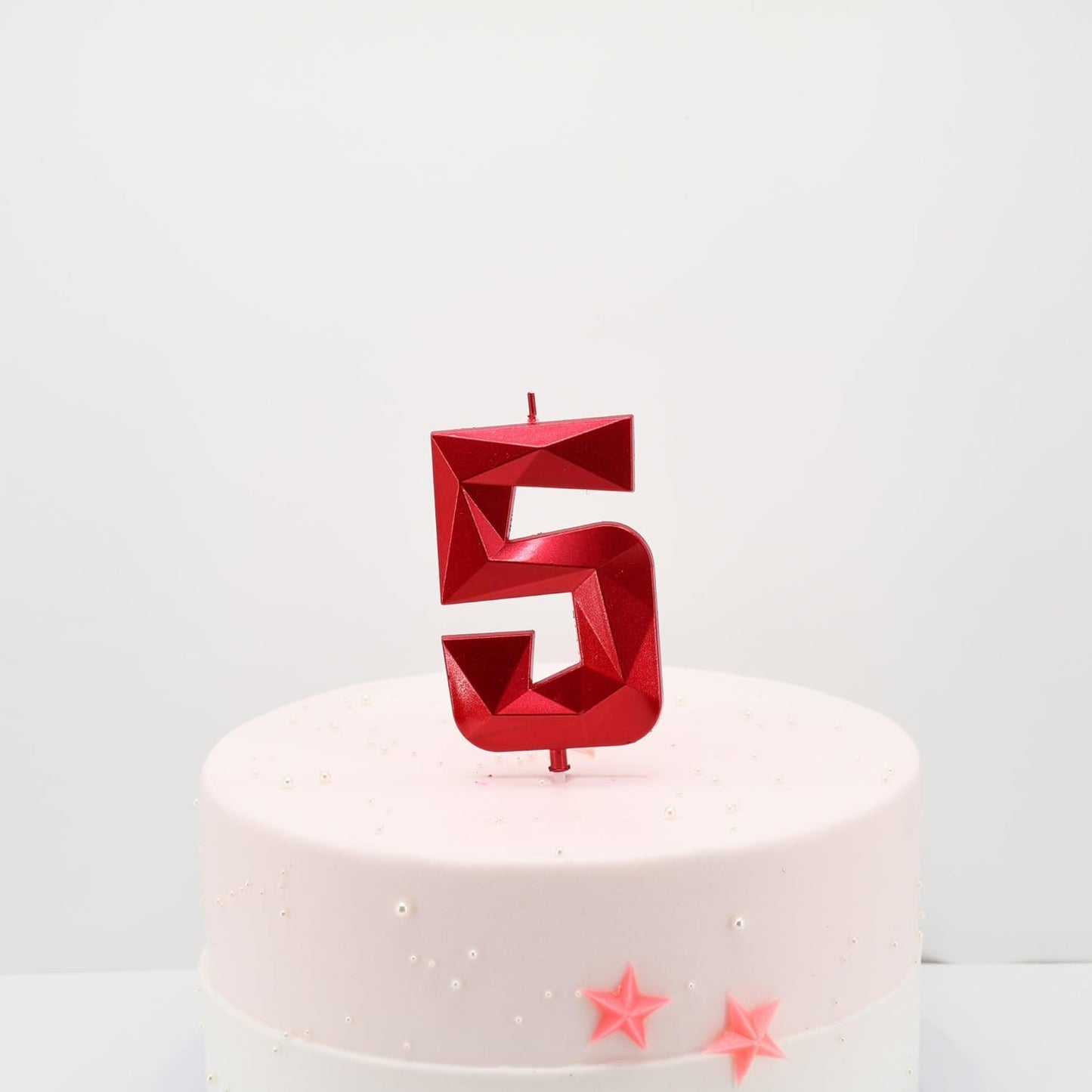 DERVENTA Large Birthday Candle Number 3D Red 3.7 inch Party Celebration Anniversary Decoration Cake Topper 1 Piece (Number 3 Red)