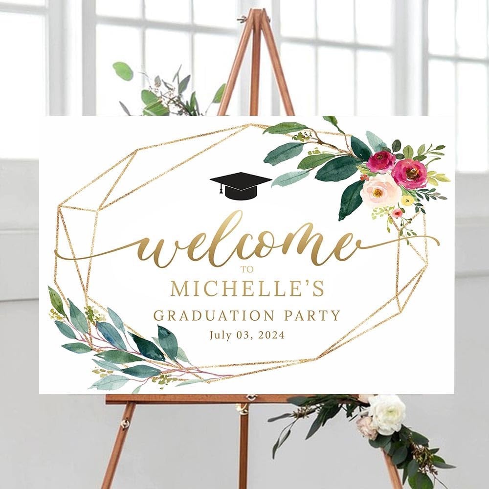 Personalized Graduation Party Welcome Sign, Graduation Party Decorations, Graduation Party Sign, Graduation Party Yard Sign, Graduation Party Decor #6, Version-06