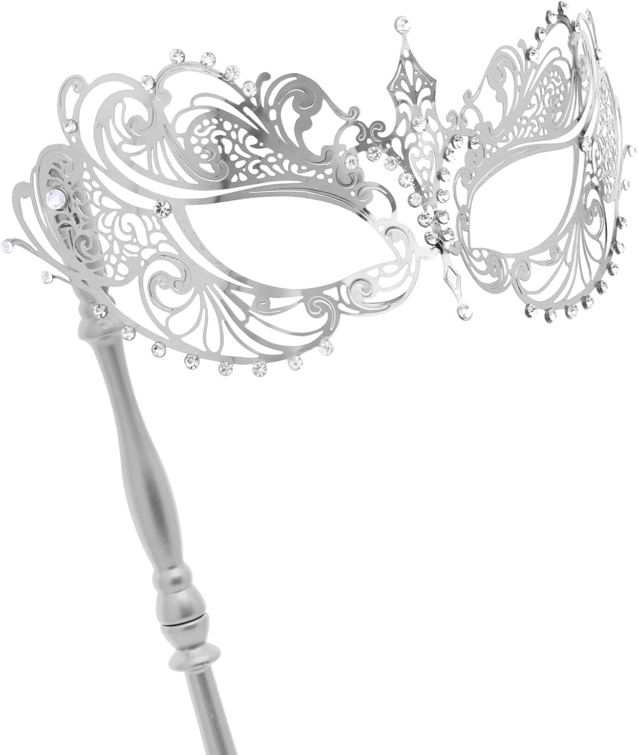 Coddsmz Masquerade Mask with Stick Venetian Mask Mardi Gras Decorations for Womens Halloween Costume Mask