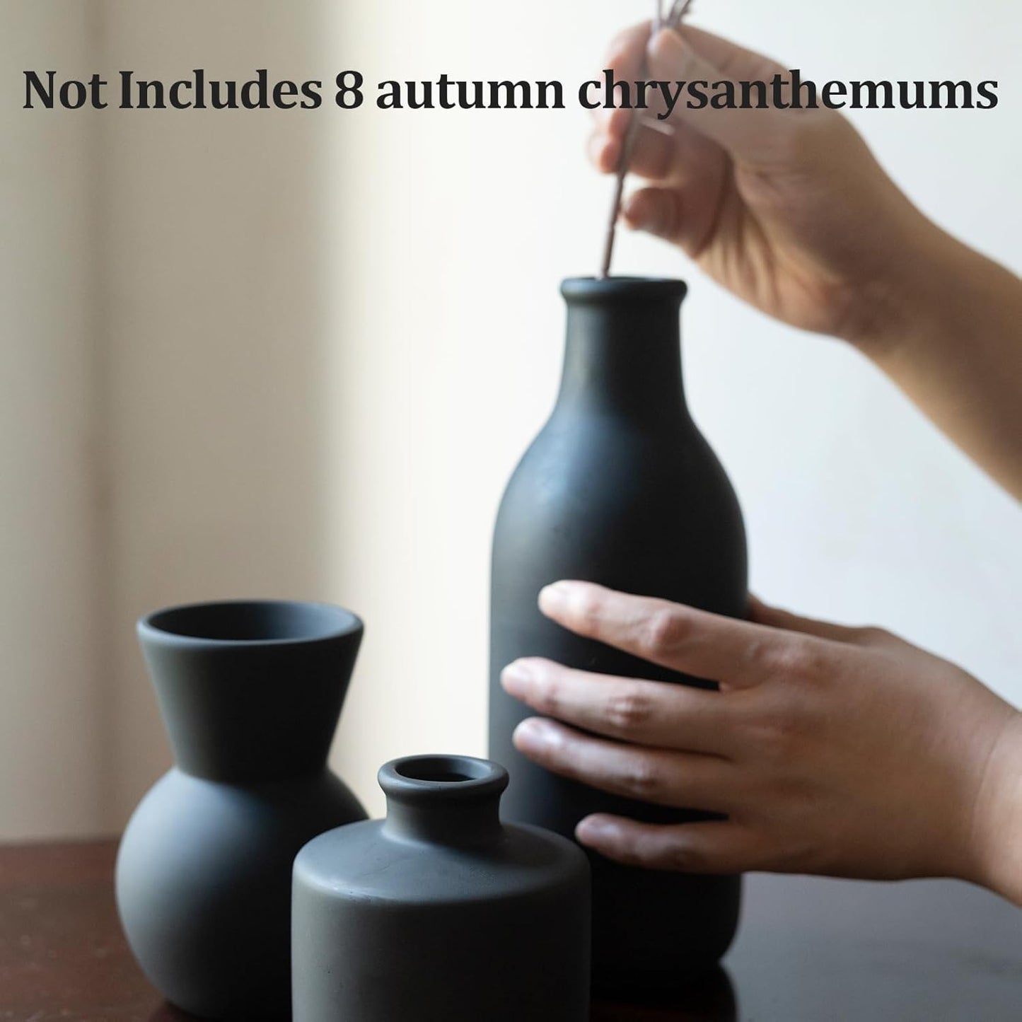 Ceramic Flower Vase, Small Vase for Centerpieces, Modern Vases for Home Decor- 3 Pcs