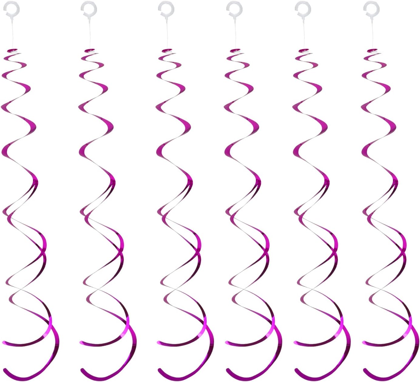 30 Pieces Hot Pink Party Hanging Swirl Decoraions Foil Swirl Hanging Decoration Plastic Streamers Ceiling Decorations Wedding Baby Shower Birthday Party Favors
