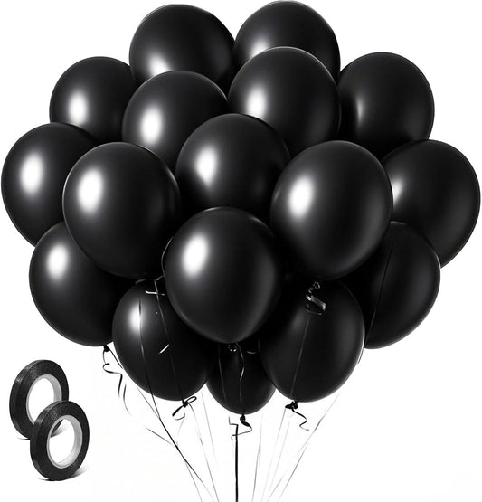 Black Balloons Party Decorations 10 Pack 36 inch Round Halloween Latex Balloons for Black Themed Wedding Graduation Anniversary Birthday Party Backdrop Decorations