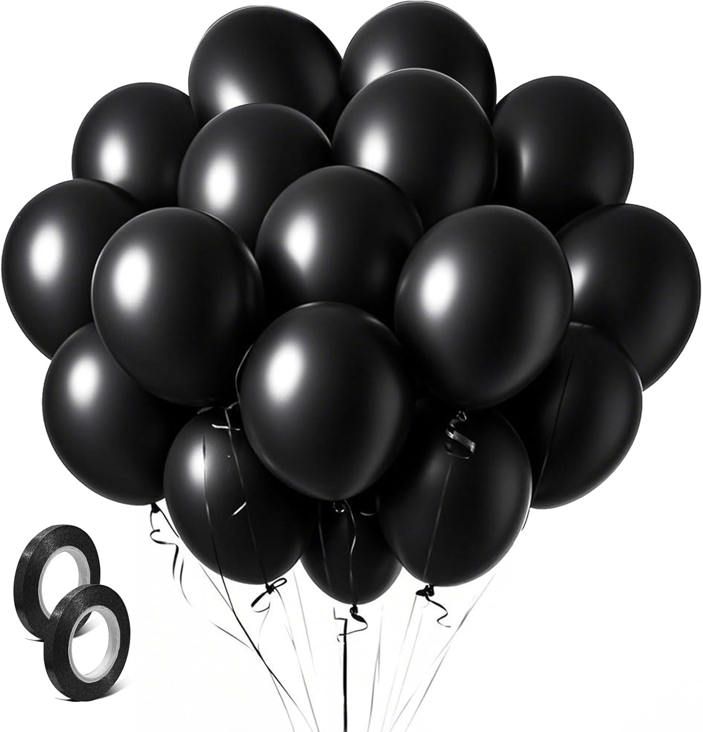 Black Balloons Party Decorations 100 Pack 12 inch Round Halloween Latex Balloons for Black Themed Wedding Graduation Anniversary Birthday Party Backdrop Decorations