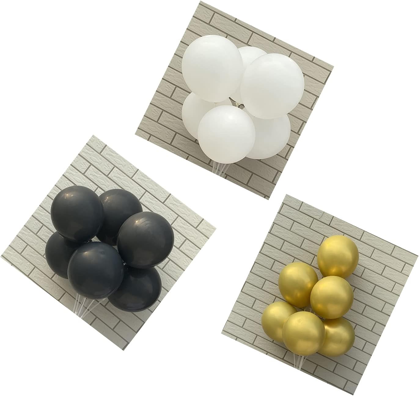 60 Pcs 12-Inch Latex Balloons in Black, White, and Gold - Perfect for Christmas, New Year, Graduation, Birthday, Baby Shower, and Wedding Party Decorations