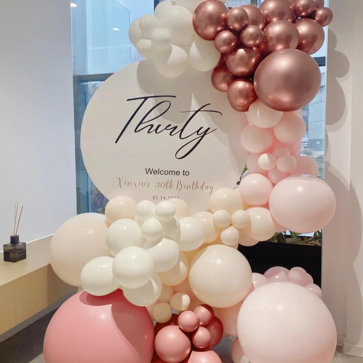Pink and Gold Balloons Garland Arch Kit, 166Pcs Dusty Pastel Pink White Sand Rose Gold Metallic Balloon for Wedding Bridal Shower Princess Party Girl Birthday Baby Shower Decoration