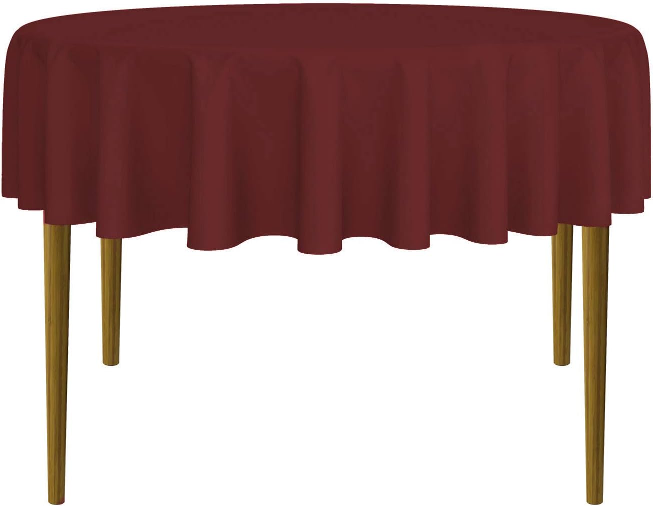 Lann's Linens - 70" Round Premium Tablecloth for Wedding/Banquet/Restaurant - Polyester Fabric Table Cloth - Burgundy