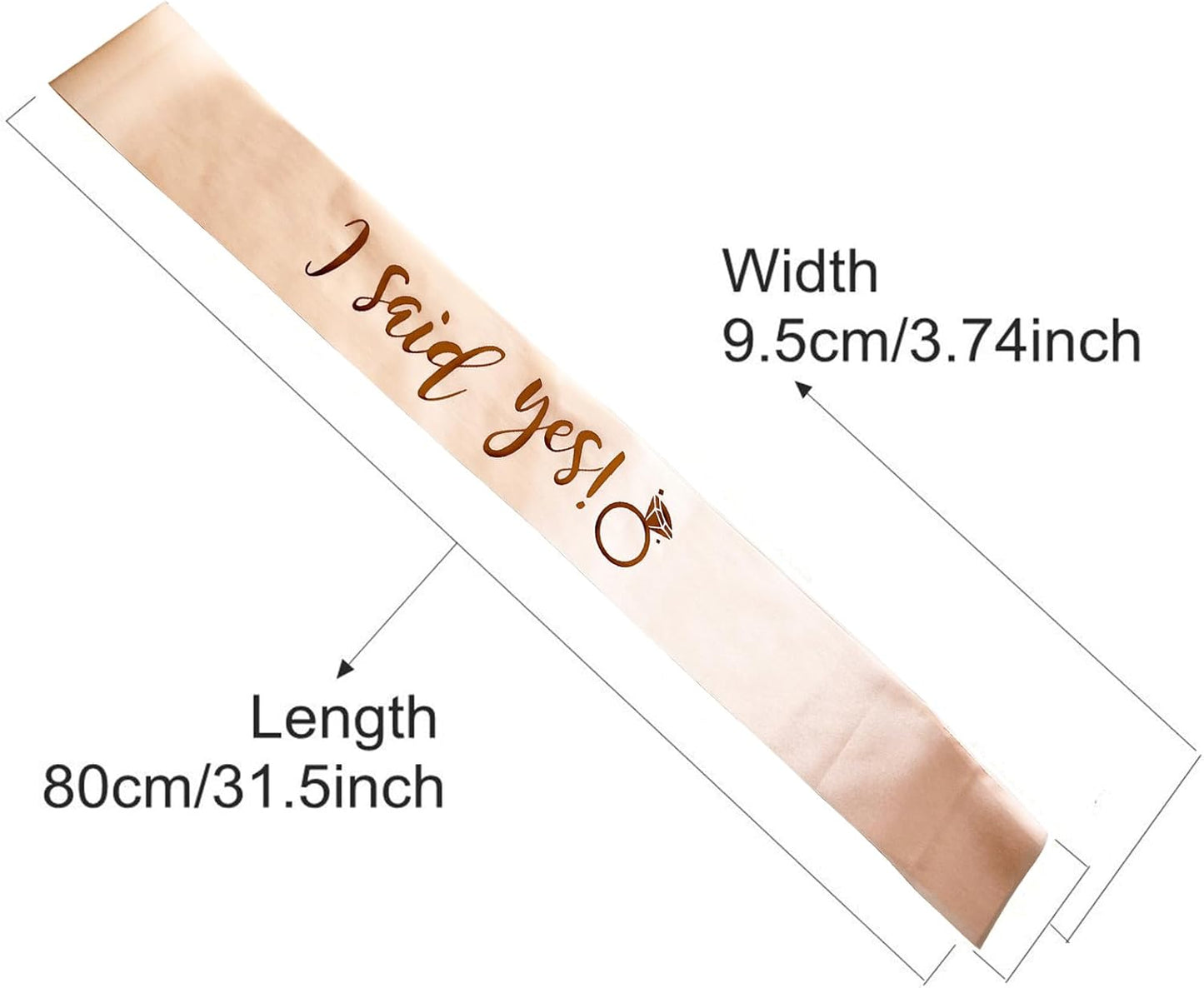 I Said Yes Sash Rose Gold,Engagement Proposal Bachelorette Party Sash for Bridal Shower Wedding Party Favors Accessories Supplies Engagement Gifts for Bride to Be,Rose Gold