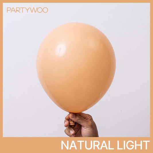 PartyWoo Nude Balloons 100 pcs Different Sizes Pack of 36 18 12 10 5 Inch Beige Apricot Balloon Arch Kit Garland for Thanksgiving Graduation Baby Shower Boho Theme Birthday Party Decorations Nude-Y103