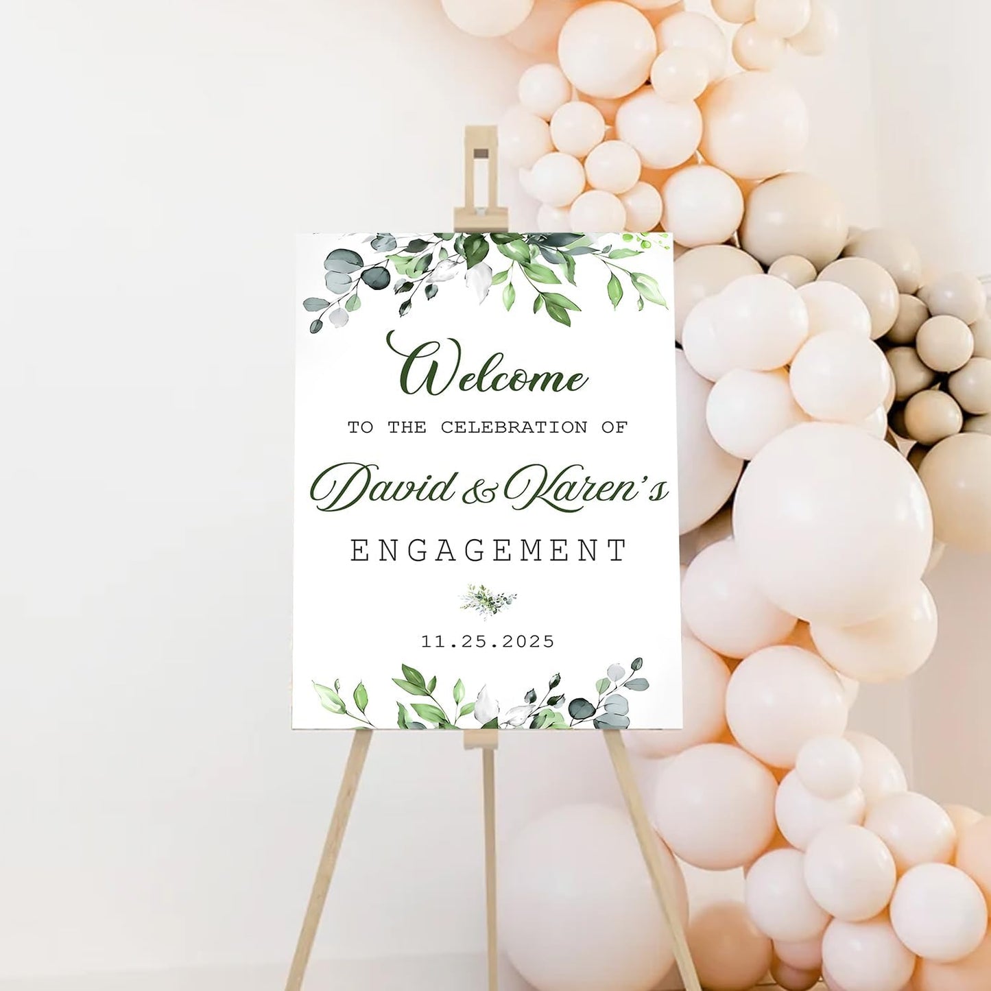Greenery Engagement Signs Personalized, Welcome To The Celebration Sign For Engagement, Engagement Welcome Sign, Engagement Party Decorations, Engagement Party Table Decorations