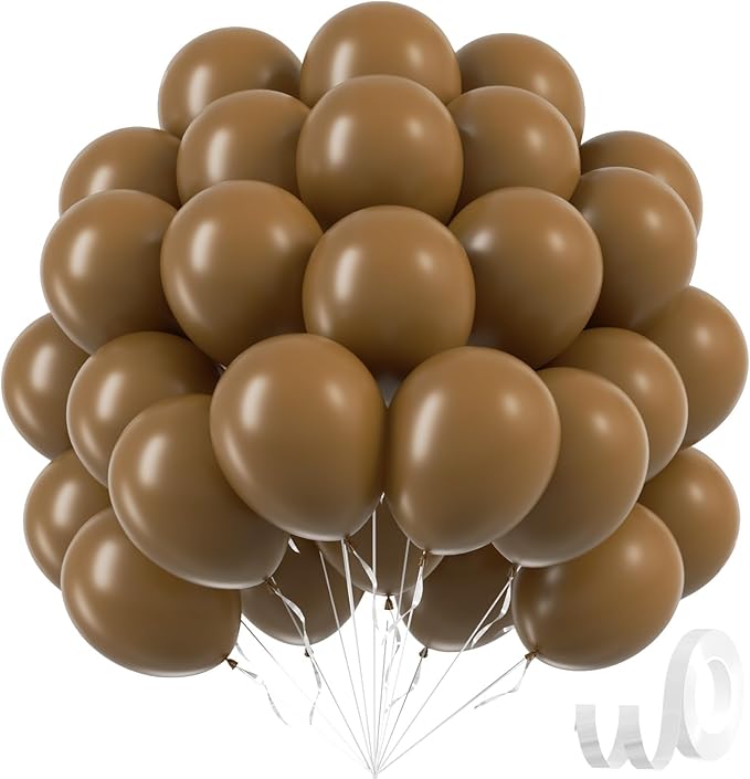 Brown Balloons 12 inch, Brown Latex Balloons 50pcs Party Balloons for Birthday Baby Shower Wedding Thanksgiving Anniversary Party Decorations