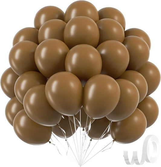Brown Balloons 12 inch, Brown Latex Balloons 50pcs Party Balloons for Birthday Baby Shower Wedding Thanksgiving Anniversary Party Decorations