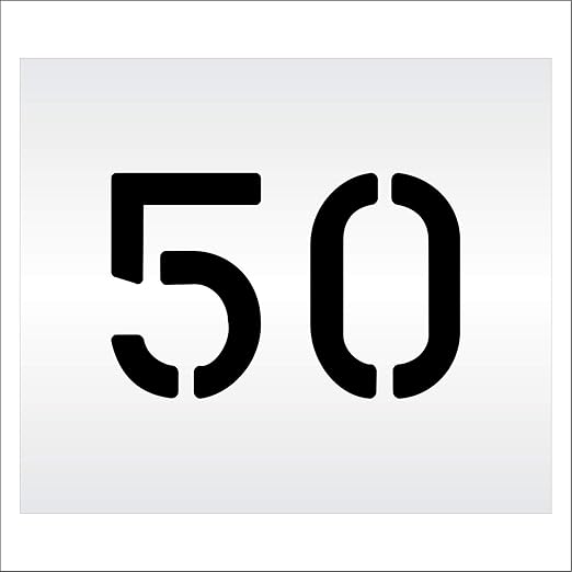 Pavement, Curb, and WheelStop Stencils - 6 inch Double Number Stencil - (50) - 6" x 9" x 1/8" (128 mil) - Pro-Grade