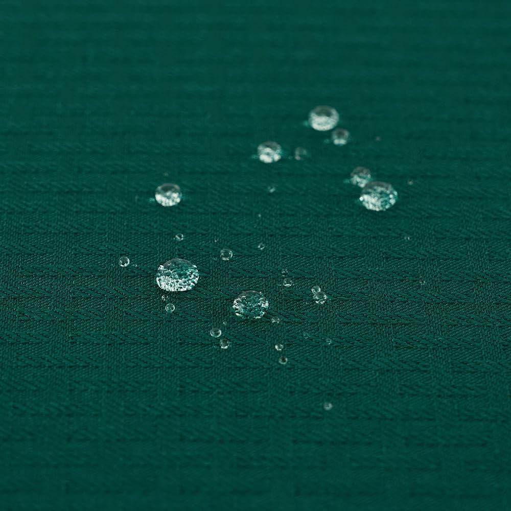maxmill Weaved Texture Tablecloth Water Resistance Antiwrinkle Spillproof Soft Washable Christmas Table Cloth for Dining Room, Banquet Parties Holiday Dinner, Rectangle 60 x 108 Inch, Hunter Green