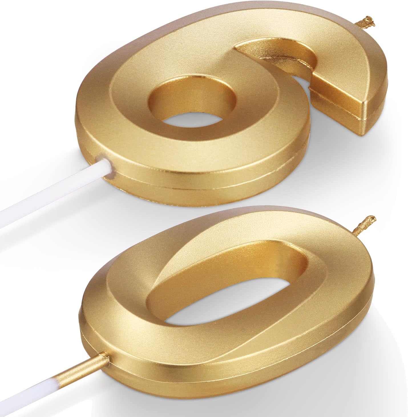 60th Birthday Candles for Cakes Numbers Candle Happy 60 Birthday 3D Designed Wedding Anniversary Party Cake Topper Decorations (60, Gold)