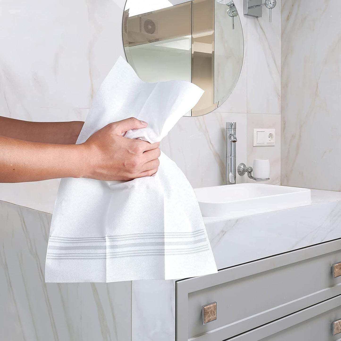 Vplus 150 PACK Guest Towels Disposable Bathroom, Decorative Bathroom Napkins, Soft, and Absorbent Disposable Paper Hand Towel for Dinners, Kitchen, Parties, Weddings, Christmas Party