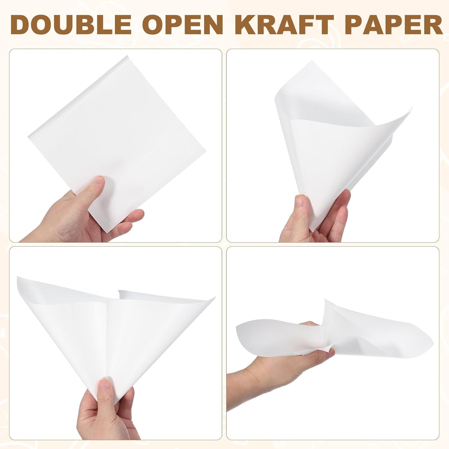 uxcell 200pcs Pastry Bags, 7.9 x 7.9 Inch Greaseproof Double Open Paper Wrappers Sandwich Bags for Donut Sandwich Pretzel Snacks Cookies, White Paper