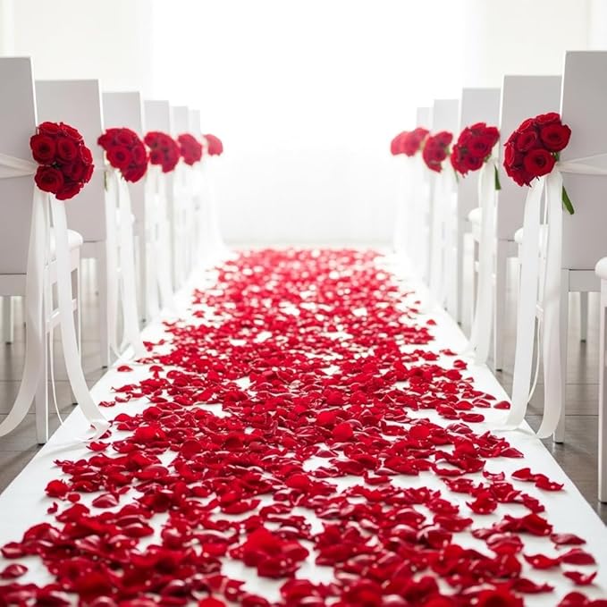 Red Real Rose Petals 3.52oz, Natural Dried Flower Confetti for Wedding, Flower Girl Tossing, Table Centerpieces, Bridal Shower & Proposal Decor