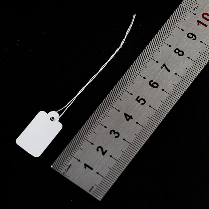 Rich Union 1000pcs White Price Tags with String Attached, Marking Merchandise Strung Tags Writable Label Hang Tags for Pricing Gift Jewelry Clothing Yard Sale Garage Supplies