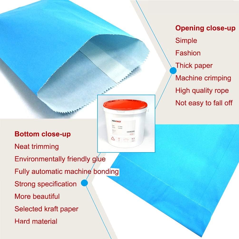 AZOWA Blue Paper Treat Bags 6 x 4 Blue Paper Candy Bags for Candy Buffet (100 CT, 6 x 4 IN)
