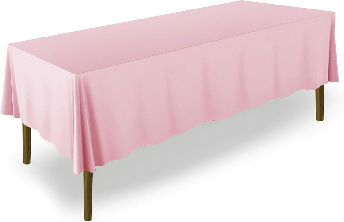 Lann's Linens - 60" x 126" Premium Tablecloth for Wedding/Banquet/Restaurant - Rectangular Polyester Fabric Table Cloth - Pink