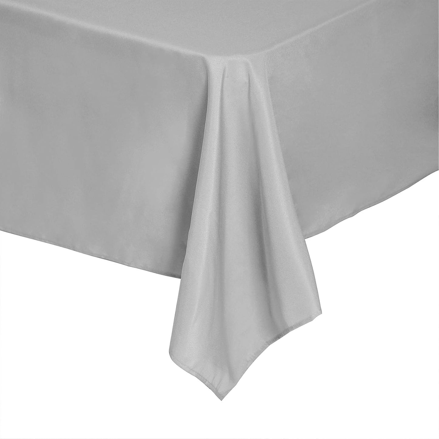 Rectangle Tablecloth 60x102 inch Washable Polyester Fabric Table Cloth for Wedding Party Dining Banquet Decoration（60x102, Silver）