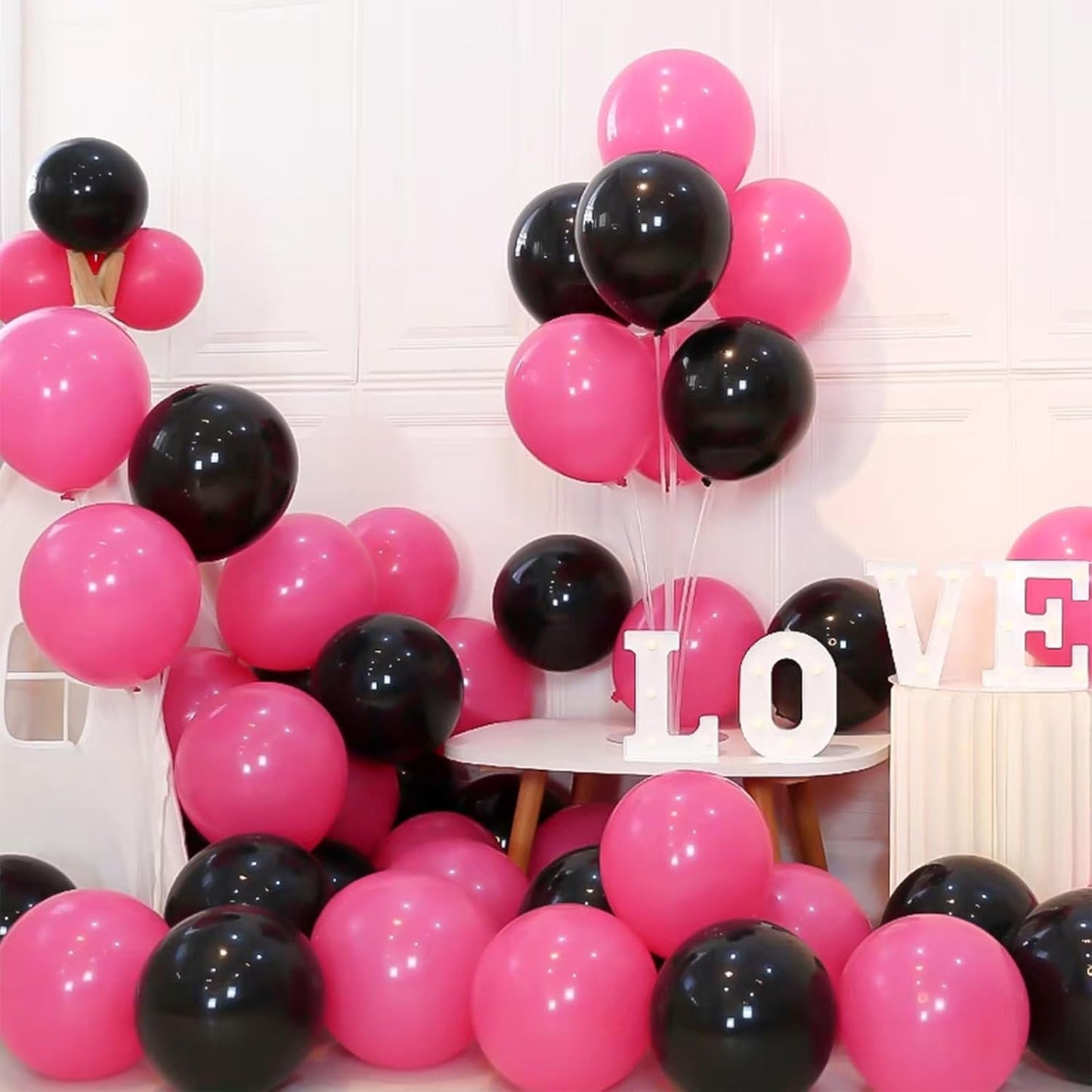 Rose pink Latex Balloons, 100pcs 12inches Round Helium Rose Pink Balloons for Birthday Baby Shower Wedding Valentine's Day Birthday Party Decorations
