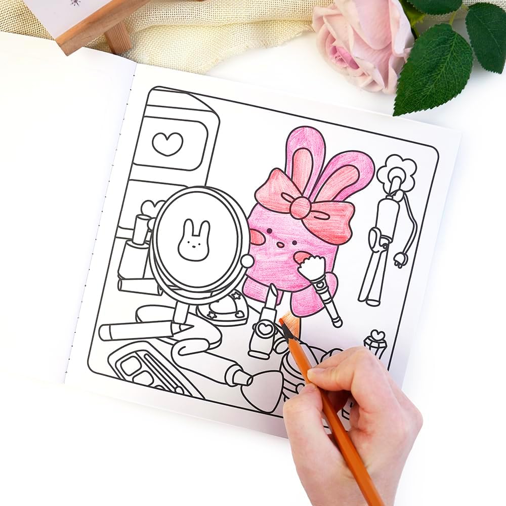 Adorable Coloring Book for Kids Ages 4–8: 40 Unique Single-Sided Pages to Prevent Bleed-Through | Thick Paper for Markers & Crayons | Screen-Free Learning Fun & Family Creative Gift (Comfy Days)