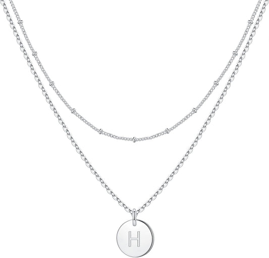 IEFWELL Stocking Stuffer for Teen Girls - Necklaces for Women Girls, 14K Gold-Plated Double Side Engraved Hammered Coin Necklaces, Layered Necklace Jewelry Pendant Gifts for Teen Girls Kids