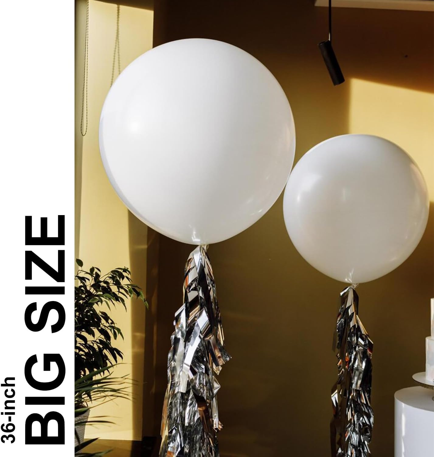 White Balloons Birthday Decorations 10 Pack 36 inch Round Wedding Ballons for White Themed Wedding Graduation Birthday Party Backdrop 4th of July Decorations Independence Day
