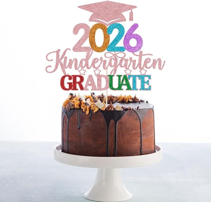 Kindergarten Grad Cake Topper,2026 Graduation Cake Topper,Peace Out Kindergarten Next Stop 1st Grade cake Decorations,2026Kindergarten Graduation Party Decorations Supplies