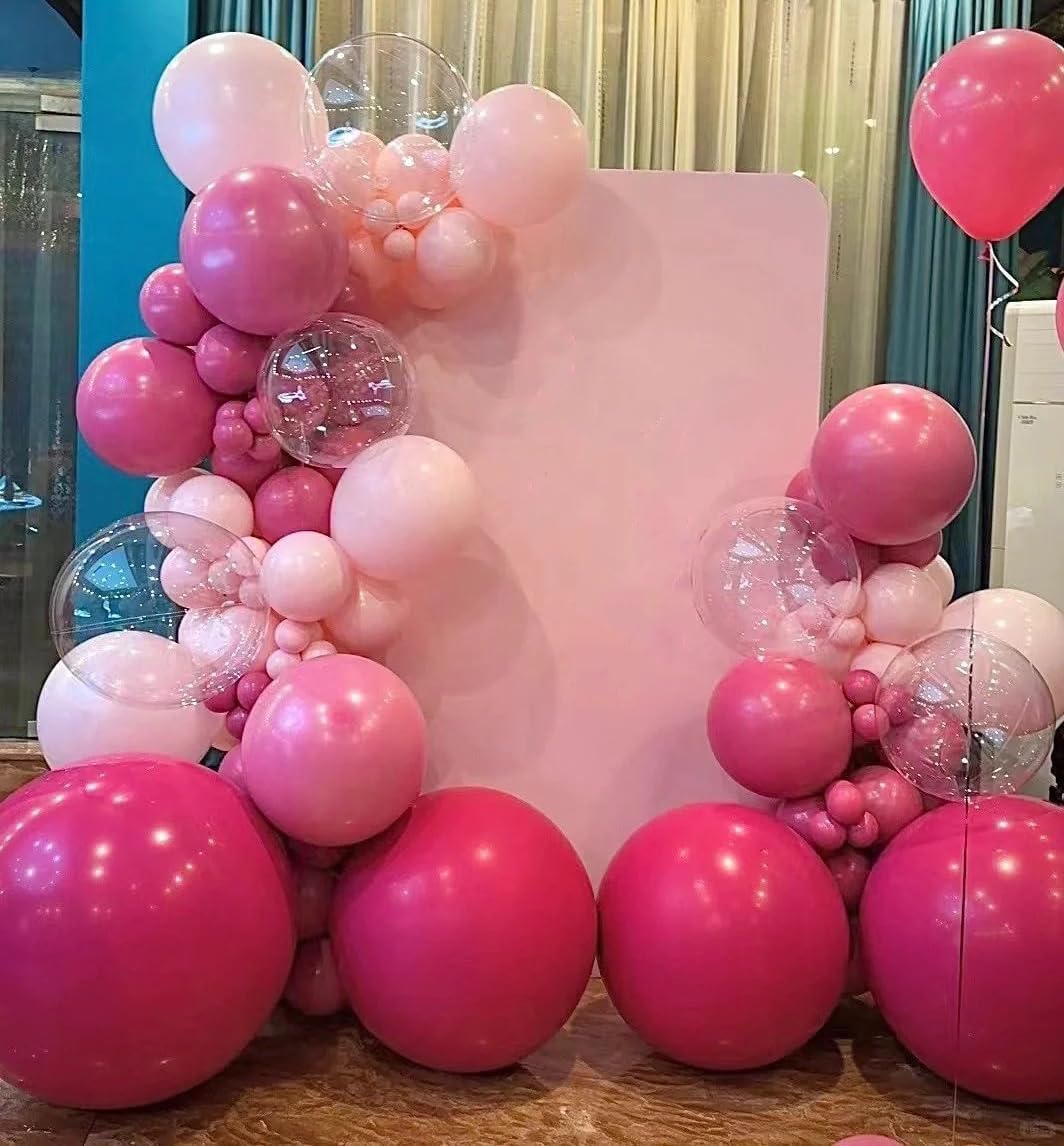 AZOWA 24 Inch Hot Pink Balloons 16-Count Large Latex Round Balloons for Party Wedding Birthday Baby Shower Decoration (Hot Pink, 16 Pcs)