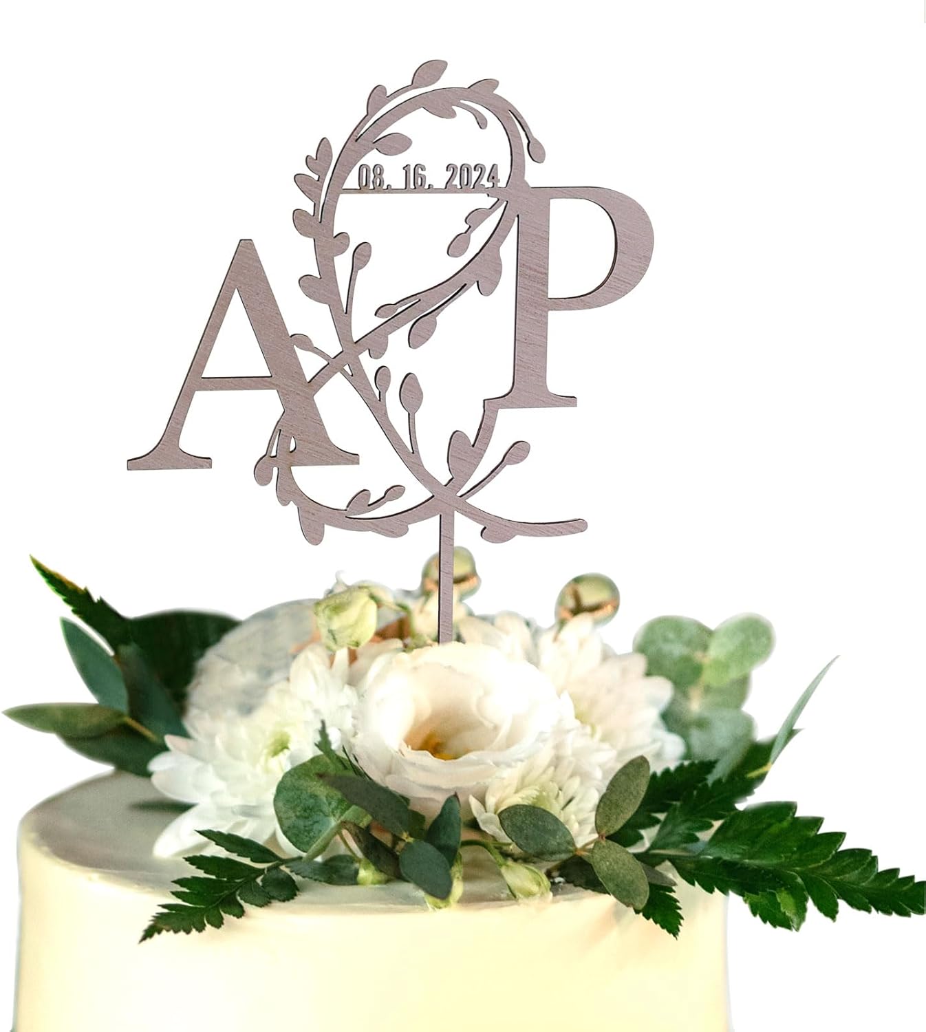 Initial Wedding Cake Toppers,Custom Cake Topper Wedding Bride and Groom,Personalized 16 Colors Anniversary Cake Decoration
