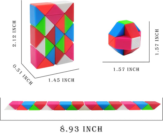 Party Favors -30Pcs Fidgets Snake Cube Puzzles Toy for Goodie Bags, Boys Stocking Stuffers, Bulk Fidgets Toy Treasure Box Classroom Prize Birthday Back to School Students Gifts