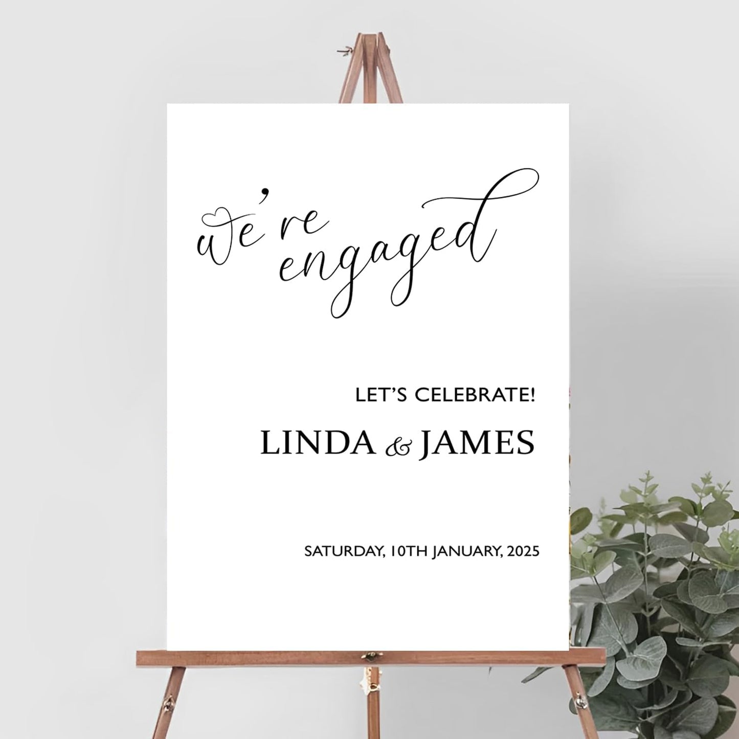 We're Engaged Sign - Let's Celebrate Yard Sign for Engagement Party - Welcome Sign and Decorations for Home Party