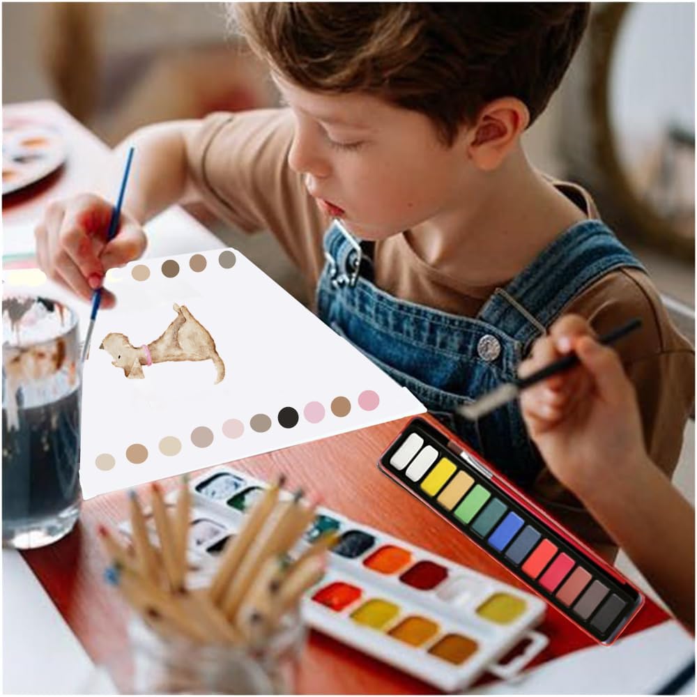 Watercolor Workbooks Coloring Book Easy Nature Scenes Beginner Friendly Watercolor Paint Set Art Crafts Painting Kit for Creative Exploration Gift for Adults Teens (Flowers, with Palette)