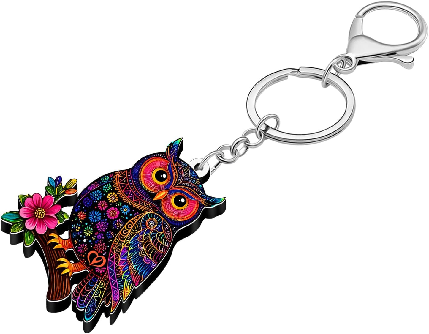 Anime Owl Keychain Acrylic Handbag Car Key Chain Rings Bird Owl Pirate Gifts for Women Girls Halloween Charms