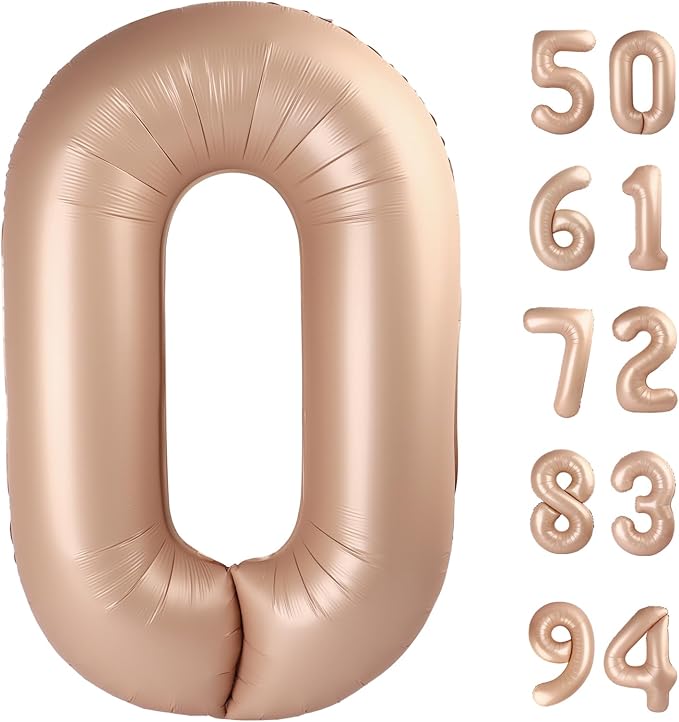 Light Brown Number Balloon 40 Inch, Tan 0 Number Balloons, Khaki 10 20 30 40 50 Numbers Balloon Beige Birthday Decorations, Sandy Brown Party Supplies for Women Men