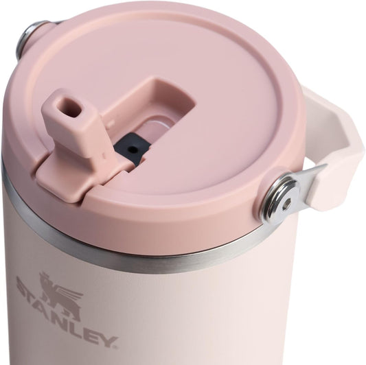 STANLEY IceFlow 2.0 Flip Straw Tumbler with Handle 40 oz | Twist On Lid and Flip Up Straw | Leak Resistant Water Bottle | Insulated Stainless Steel | BPA-Free | Rose Quartz